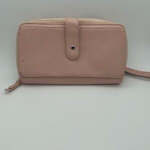 Large Pink Wallet Clutch With Wristlet